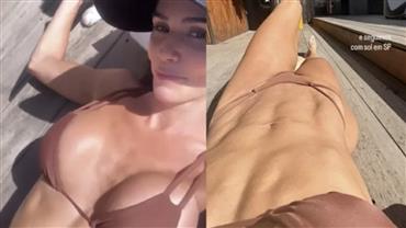 Deborah Secco surpeende internautas com barriga trincada