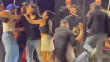 Roberta Miranda chuta homem que invadiu palco durante show; assista