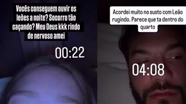Viih Tube e Eliezer acordam assustados com tigre e leão ao lado do quarto
