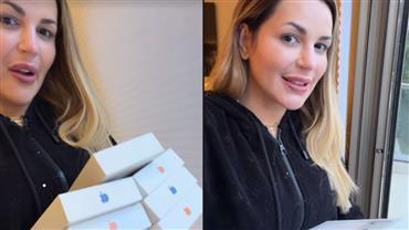 Melhor patroa do mundo? Deolane compra celular de aproximadamente R$ 16 mil para todos os funcionários
