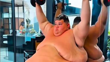 Gordão da XJ perde 115 kg e realiza sonho de andar a cavalo: "Aguentou, viu?"