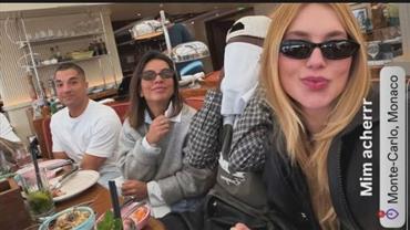 Assumidos? Virginia e Vini Jr. posam juntos em restaurante em Mônaco