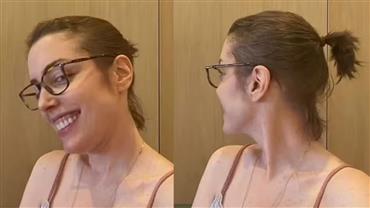 Após tratamento contra o câncer, Fabiana Justus comemora crescimento do cabelo