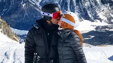 Esquiando na Suíça, Marina Ruy Barbosa posta foto romântica ao lado do noivo