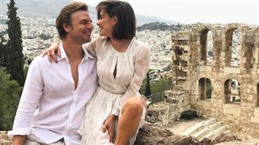 Fernanda Vasconcellos e Cássio Reis aproveitam viagem romântica à Grécia