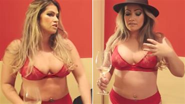 Fani Pacheco veste lingerie vermelha e dispara: "Adoro meu peito caído"