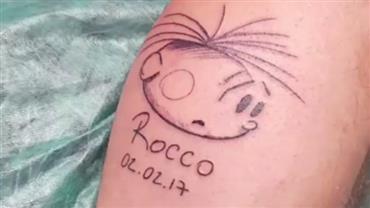 Felipe Andreoli faz tattoo para o filho e Rafa Brites aprova: "Fofo demais"