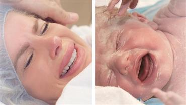 Karina Bacchi mostra emoção de mãe e bebê no parto do filho, Enrico