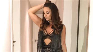 Viviane Araújo mostra look ousado para o Rock in Rio com lingerie à mostra