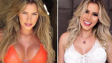 Adriana Sant'anna exibe barrigas idênticas ao comparar duas gestações