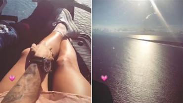Bruna Marquezine publica vídeo romântico em helicóptero com Neymar