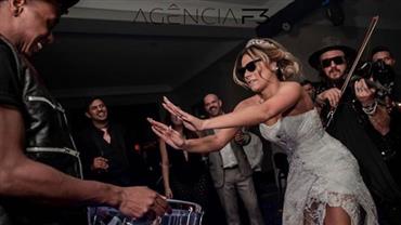 Lexa diz que está "alterada" em foto do casamento e culpa a "cachaça"
