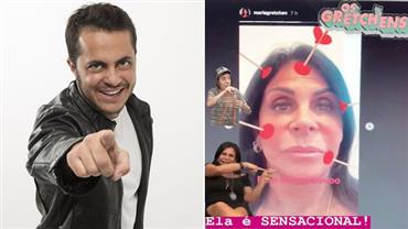 Thammy brinca sobre post de Gretchen: "Quando sua mãe descobre os filtros"