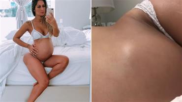 Prestes a dar à luz, Mayra Cardi mostra filha se mexendo na barriga: "Quer rasgar"