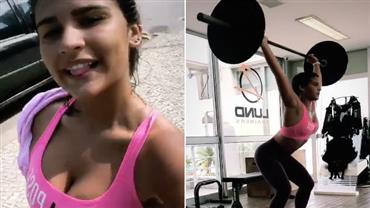 Fraquinha... só que não! Giulia Costa surpreende ao levantar peso durante treino
