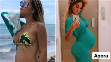Mayra Cardi mostra crescimento repentino da barriga no 9º mês de gestação