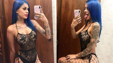 Tati Zaqui posa com body transparente e provoca fãs com "pegadinha sexy"