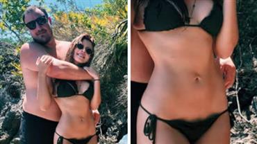 Giovanna Lancellotti posa de biquíni e internautas notam edição: "Borrou a barriga"