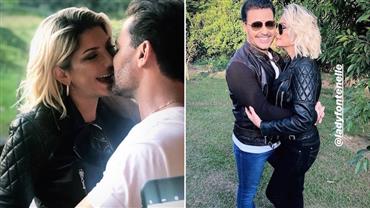 Eduardo Costa posta foto de beijo em Antonia Fontenelle e explica: "Só pegando"