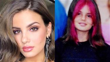 Camila Queiroz relembra cabelo rosa e é comparada com cantora internacional: "Dua Lipa"