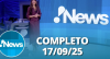 RedeTV! News (17/09/25) | Completo