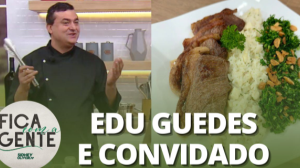 Arroz Caldoso com pupunha e contrafilé com couve na manteiga