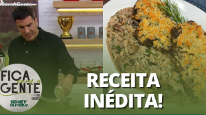 Edu ensina a fazer entrecôte com crosta de queijos e arroz com cogumelo