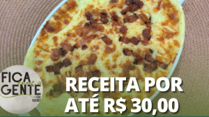 Ovos gratinados com creme de batata e bacon