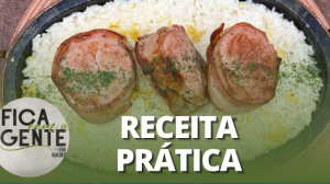 Arroz ao limone com medalhão de mignon com bacon