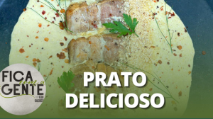 Panceta com creme de milho