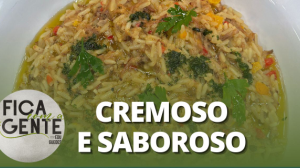 Arroz cremoso com cupim desfiado