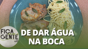 Saltimbocca com macarrão na manteiga de sálvia