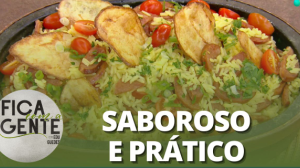 Receita Arroz com calabresa e batata chips