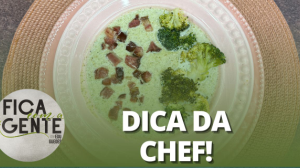 Sopa cremosa de brócolis e bacon