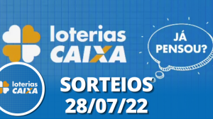 Loterias CAIXA: Quina, Dupla Sena e mais 28/07/2022