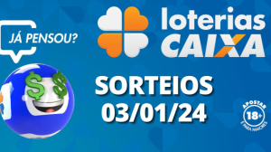Loterias CAIXA: +Milionária, Quina, Lotofácil e mais 03/01/2024