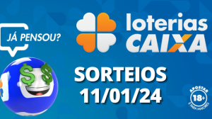 Loterias CAIXA: Mega-Sena, Quina, Lotofácil e mais 11/01/2024