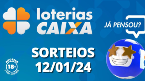 Loterias CAIXA: Quina, Dupla Sena, Lotofácil e mais 12/01/2024