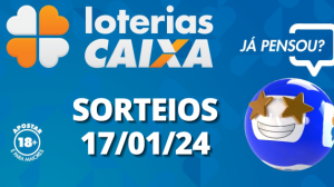Loterias CAIXA: +Milionária, Quina, Lotofácil e mais 17/01/2024