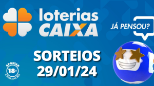 Loterias CAIXA: Quina, Super Sete, Lotofácil e mais 29/01/2024