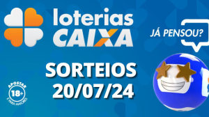 Loterias CAIXA: +Milionária, Mega-Sena, Quina e mais 20/07/2024