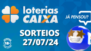 Loterias CAIXA: +Milionária, Mega-Sena, Quina e mais 27/07/2024