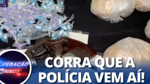 Cão farejador encontra drogas e arma de traficantes locais