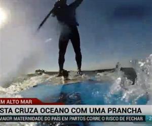 Surfista cruza oceano Atlntico em uma prancha e bate recorde