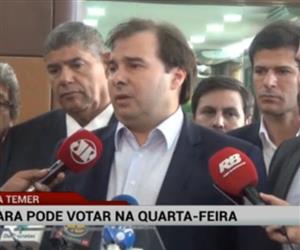 Maia diz acreditar que haver qurum para votar denncia contra Temer