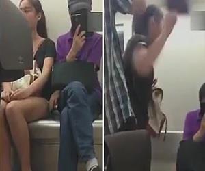 Mulher reage aps homem alisar suas pernas em metr na China
