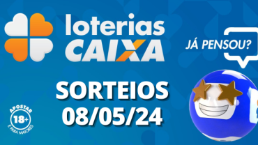 Loterias CAIXA: +Milionária, Quina, Lotofácil e mais 08/05/2024